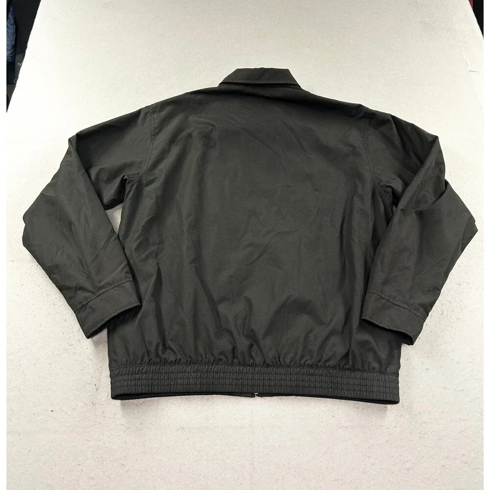 Chaps Ralph Lauren Jacket Men's Medium Black Full Zip Harrington Lined Preppy